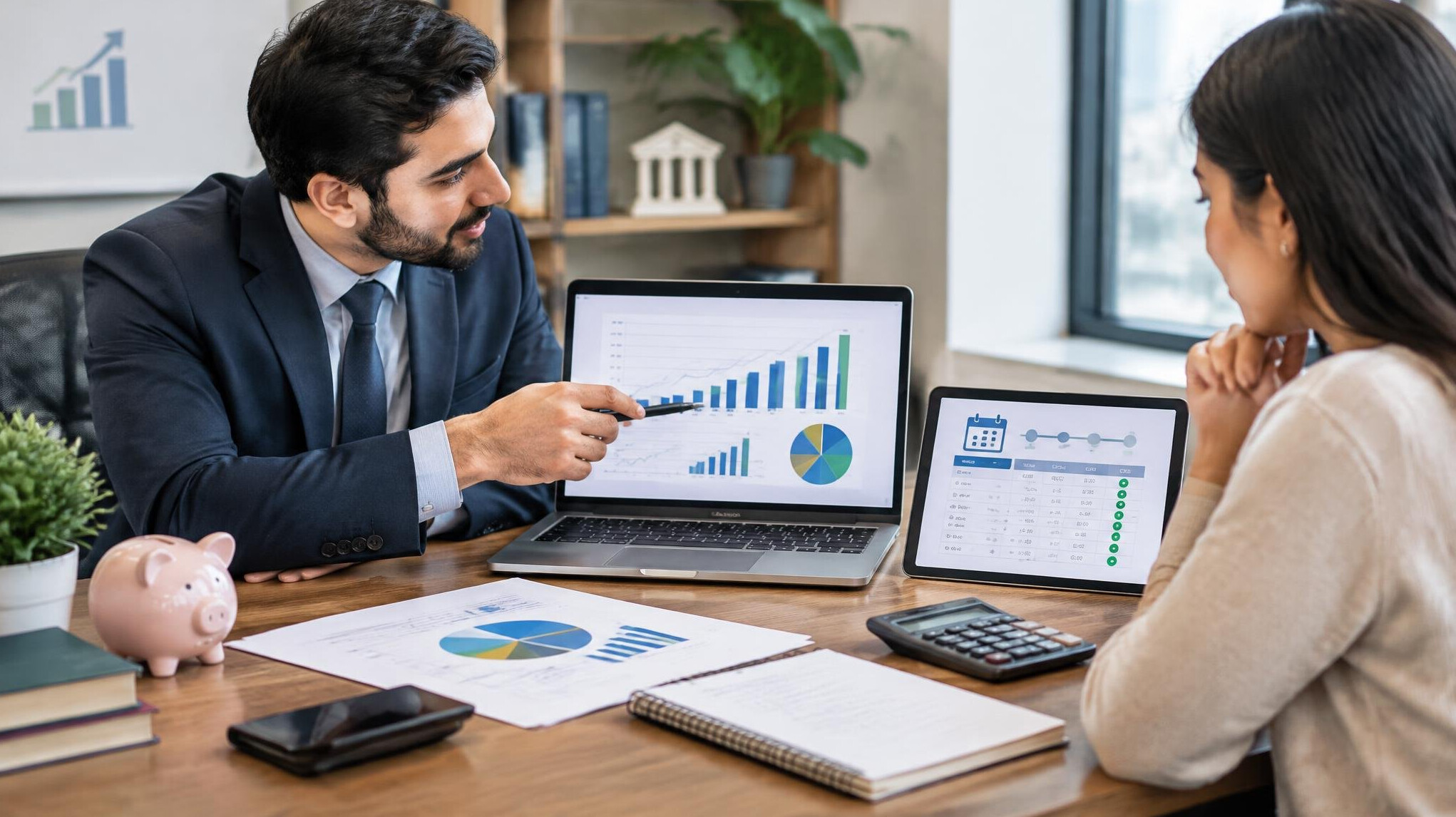 person reviewing financial charts