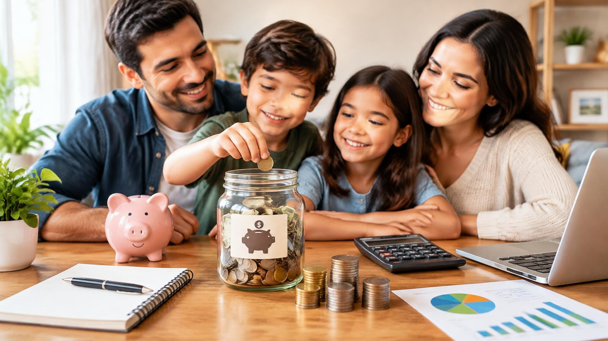 savings jar with money
